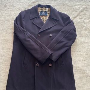 Vintage Burberry Cashmere Blend Pea Coat MADE IN ITALY